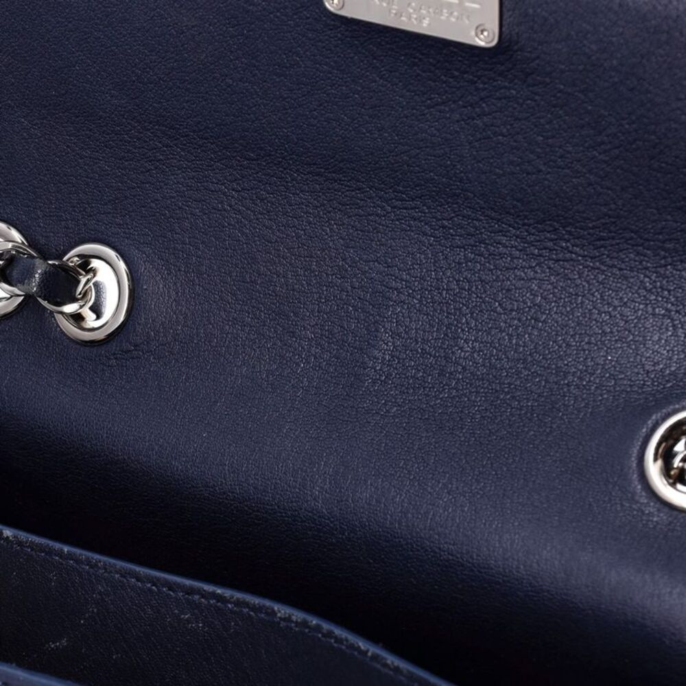 CHANEL Navy Quilted Leather Shoulder Bag with Silver Hardware - Picture 7 of 8